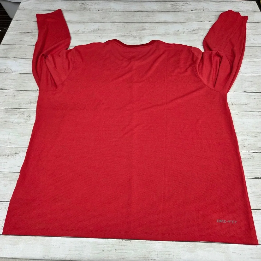 Nike Buffalo Bills Dri-FIT Long Sleeve Shirt NFL Red Mens 3XL Performance Tee